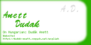 anett dudak business card